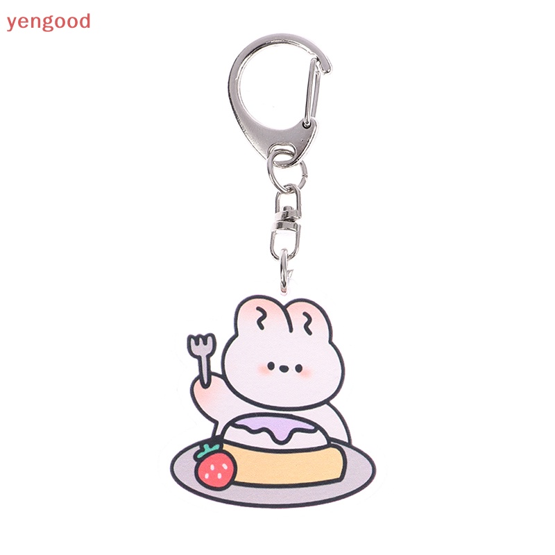 Móc Khóa Hình Thỏ Trắng Bằng Acrylic Dễ Thương