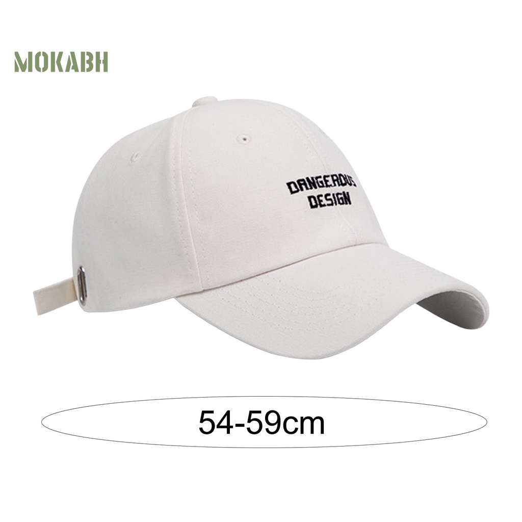 [Mok Abh] Mũ Lưỡi Trai Màu Trơn Thêu Chữ Phong Cách Hip Hop Hàn Quốc