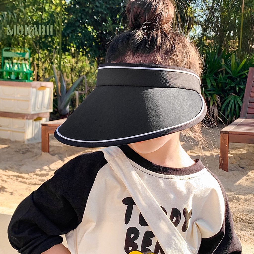 Nón Rộng Vành Chống Nắng Bằng Cotton Thoáng Khí Màu Sắc Đơn Giản Dành Cho Trẻ Em