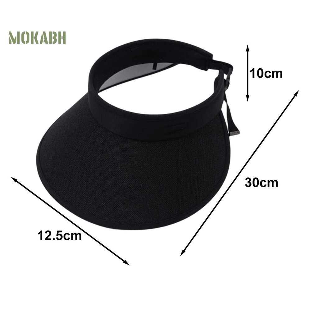 [Mok Abh] Mũ Rơm Chống Nắng Hở Chóp Thoáng Khí Có Khóa Cài Hai Lớp Có Thể Điều Chỉnh Chống Nắng Ngoài Trời Cho Nữ