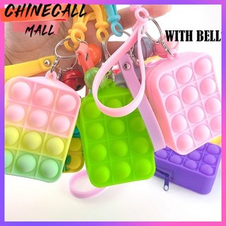 Ví Pop có chuông, Lưu trữ silicone, Ví tiền xu Keychain, Ví tiền xu, Ví nhỏ Daisy Keychain Coin