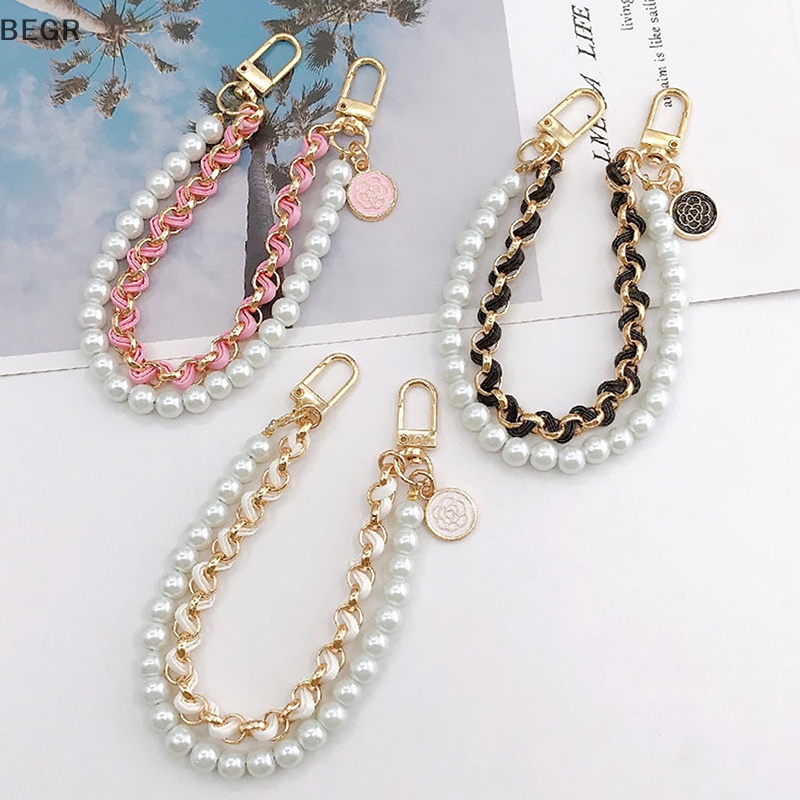 Dây Đeo Túi Xách Hai Lớp Đính Ngọc Trai Phong Cách Vintage