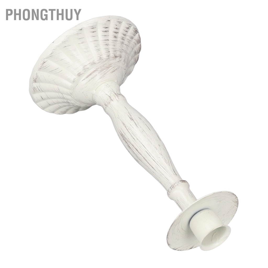 PhongThuy Đế nến Chất liệu sắt trắng Phong cách cổ điển trang trí để nhà cửa