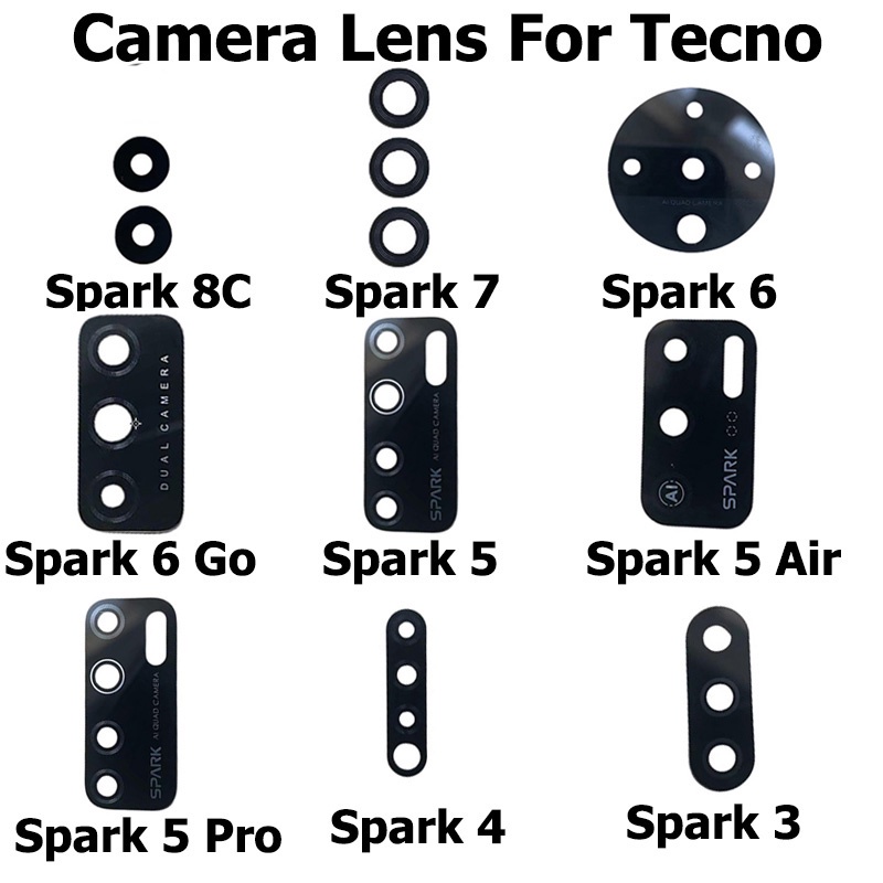 Ống Kính Camera Sau Mới Cho Tecno Spark 7 6 5 4 3 8C Go Air Pro