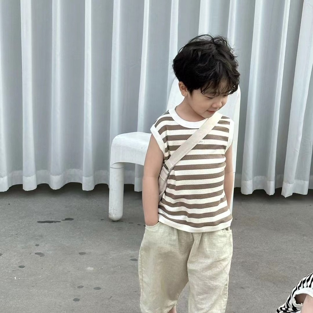 Quần Dài Vải Lanh Cotton Mỏng Chống Muỗi Phong Cách Hàn Quốc Thời Trang Xuân Hè Cho Bé