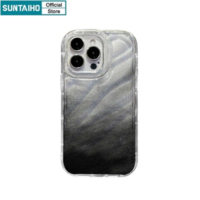 Suntaiho Ốp lưng ốp iphone Ốp Điện Thoại Silicon Mềm Trong Suốt Họa Tiết Chấm Mực Gradient Cho ốp iphone 11 14 Pro Max 11 Pro Max 13 12 IP 7 8 Plus XR XS Max