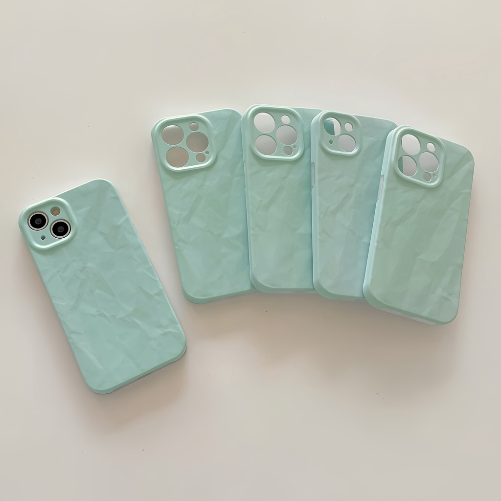 Ốp Điện Thoại Nhựa PC Cứng Chống Sốc Màu Xanh Bạc Hà Đơn Giản Cho iPhone 14 13 12 11 PRO MAX