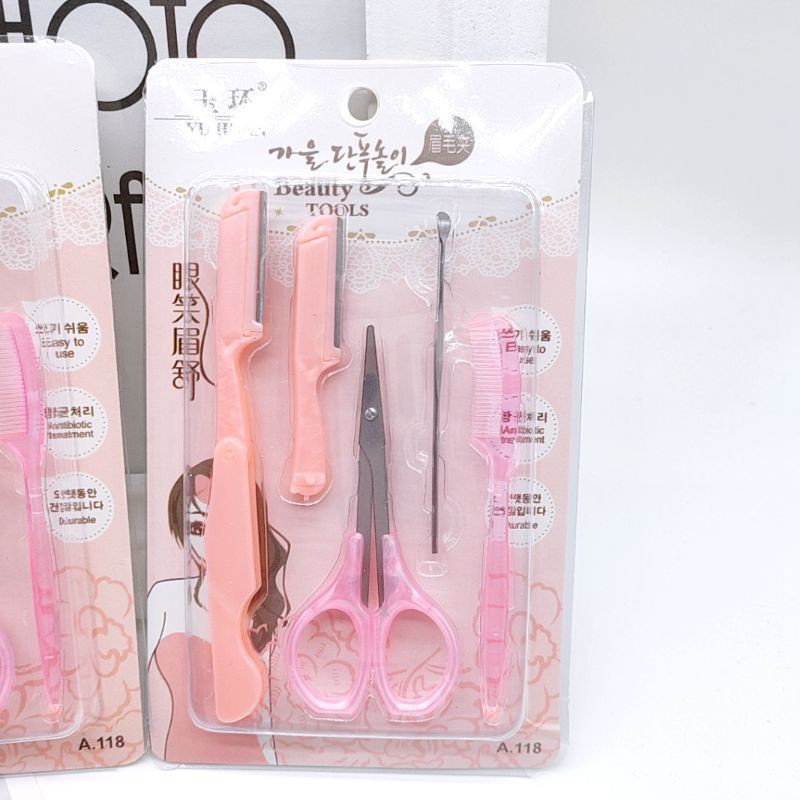 Set 5 Món Cạo Mày,Tỉa Mái Kèm Kéo A.118