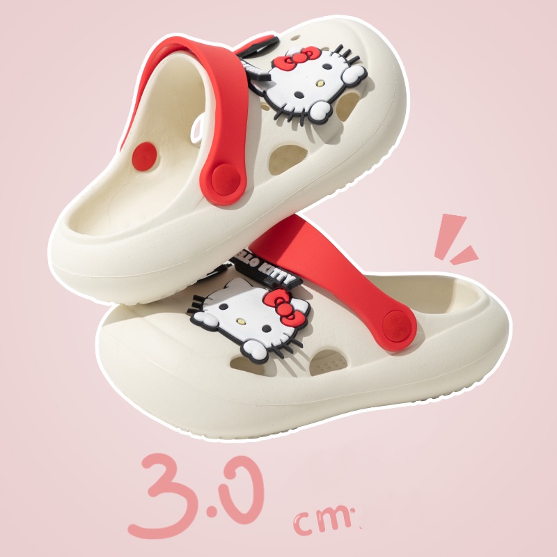 Dép EVA Đục Lỗ Chống Trượt In Hoạt Hình Hello Kitty Thời Trang Mùa Hè Cho Bé