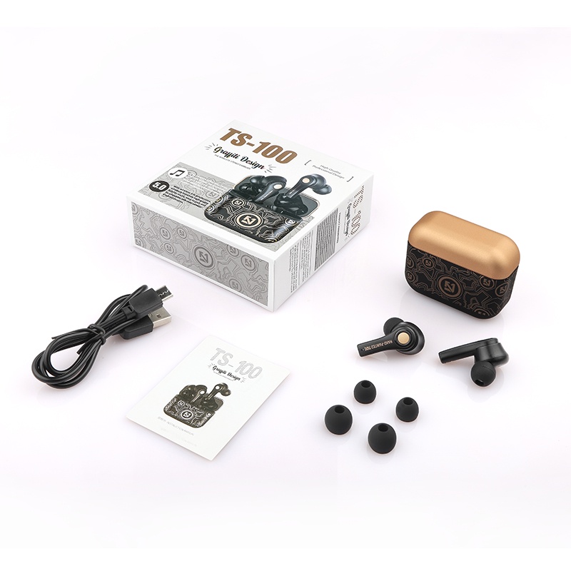 Tai Nghe Bluetooth 5.0 Không Dây TS-100 TWS Kèm Hộp Sạc 9D