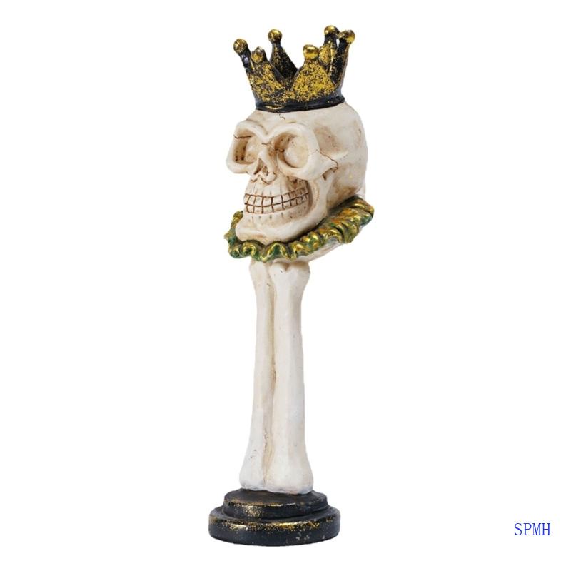 Giá Đỡ Nến Hình Đầu Lâu / Vương Miện Bằng Resin Độc Đáo Dùng Trang