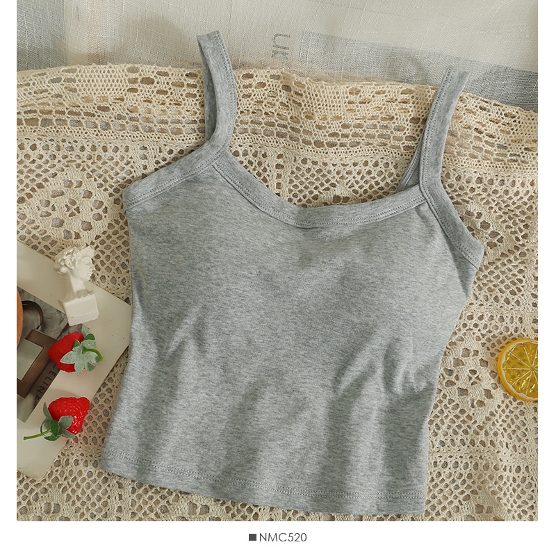 Áo 2 dây có mút ngực dáng croptop- áo dây có đệm ngực chất zip co dãn cao cấp