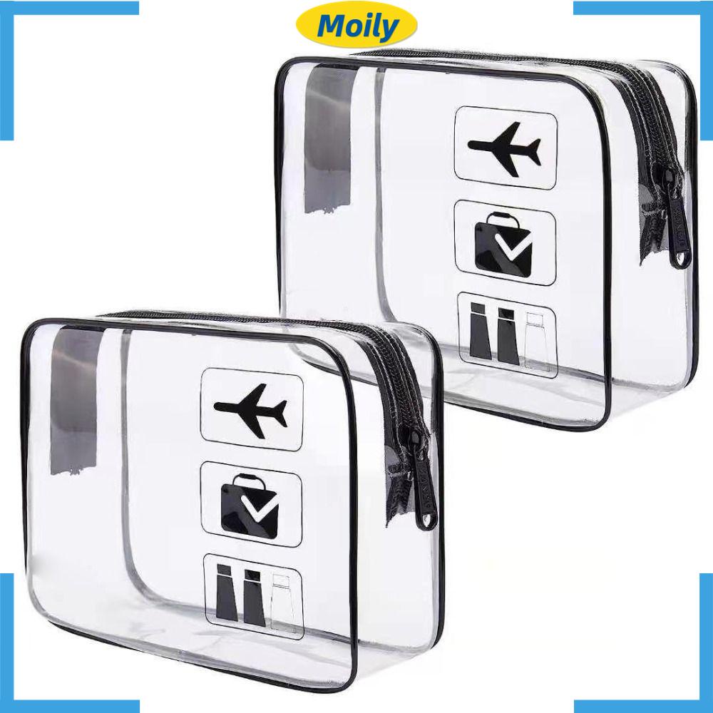 MOILYVN Túi Đựng Mỹ Phẩm Trong Suốt Có Khóa Kéo Tiện Dụng