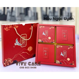Hộp 4 bánh trung thu đựng bánh 150gr - 200gr - mẫu ngọc uyển