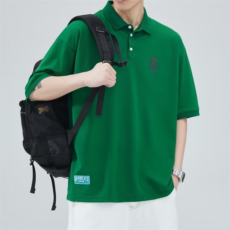 Áo Thun polo Tay Ngắn Dáng Rộng Phong Cách Đường Phố Thời Trang Mùa Hè Cho Nam