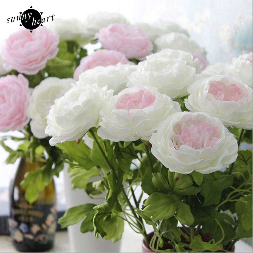 1 Bông Hoa Mẫu Đơn Nhân Tạo Trang Trí Nhà Cửa