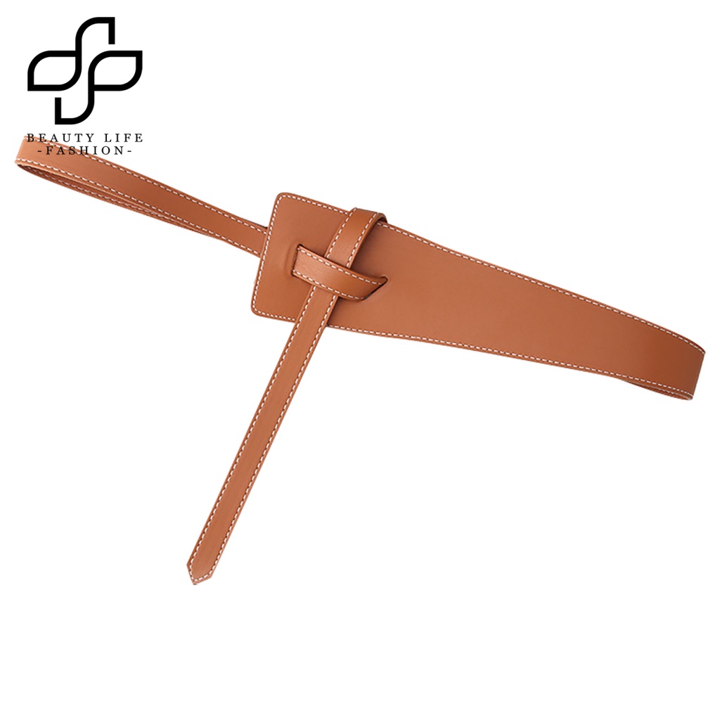 Thắt Lưng Da Giả Màu Trơn Thắt Nút Kiểu Vintage Hàn Quốc Thích Hợp Mặc Hàng Ngày