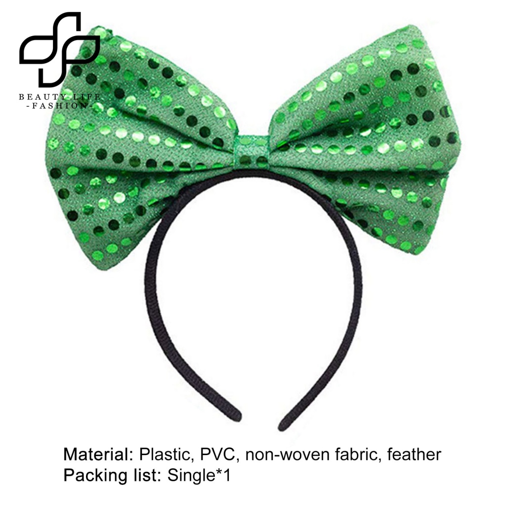 Băng Đô Cài Tóc Hình Nón Mini Đính Nơ Lấp Lánh Thời Trang Cho Ngày Thánh Patricks