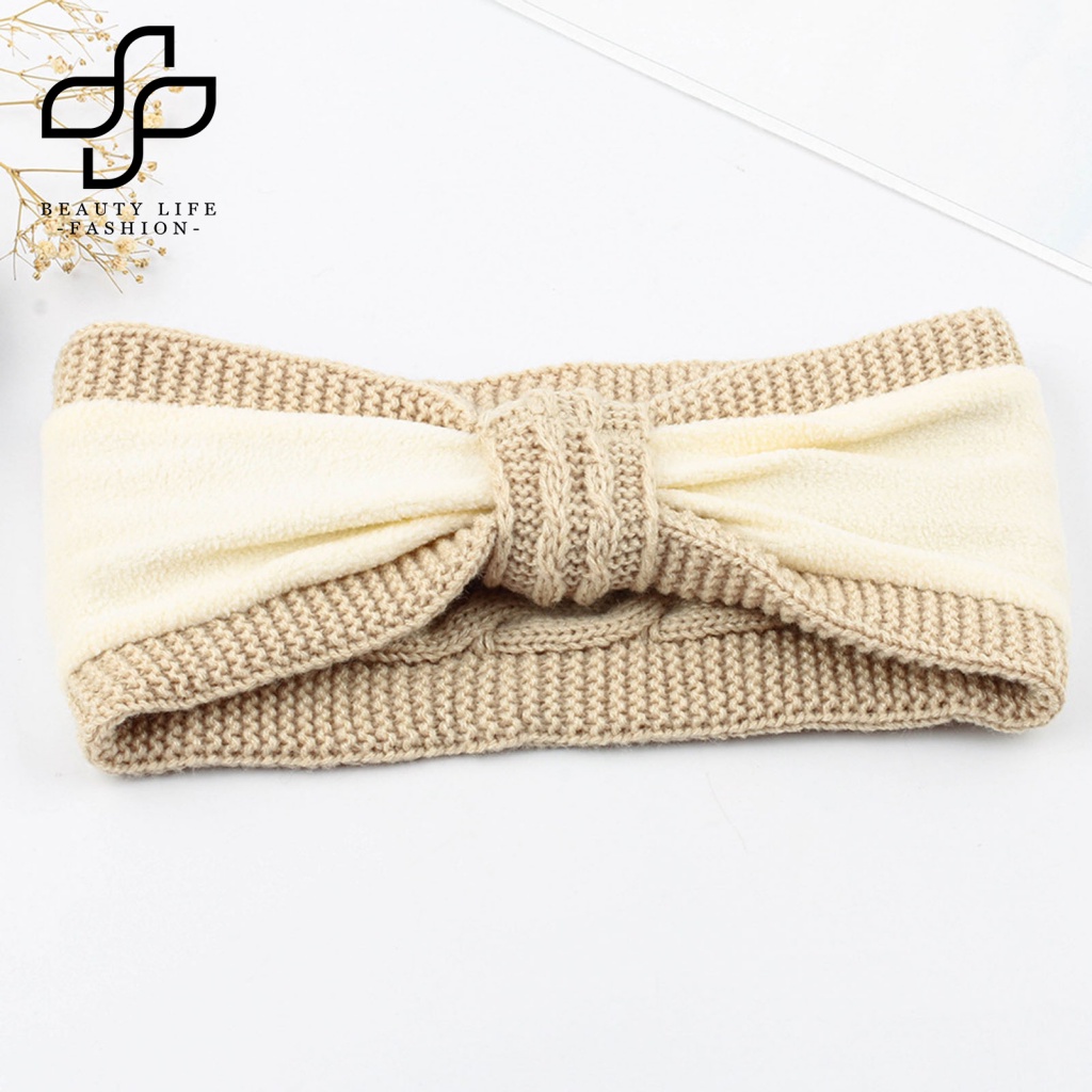 Băng Đô Dệt Kim Co Giãn Màu Trơn Thắt Nơ Thời Trang Thu Đông Dành Cho Nữ Rửa Mặt