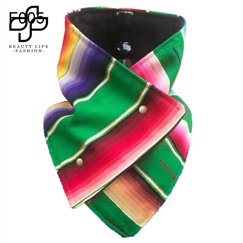 Khăn Choàng Cổ Phối Nút Hoạ Tiết Dân Tộc Thời Trang Thu Đông Cho Nữ