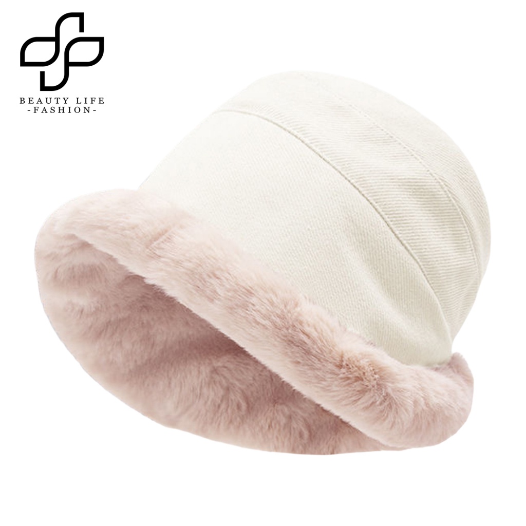 Nón Tai Bèo Phủ Lông Dày Dặn Mềm Mại Màu Trơn Giữ Ấm Mùa Đông Cho Nữ