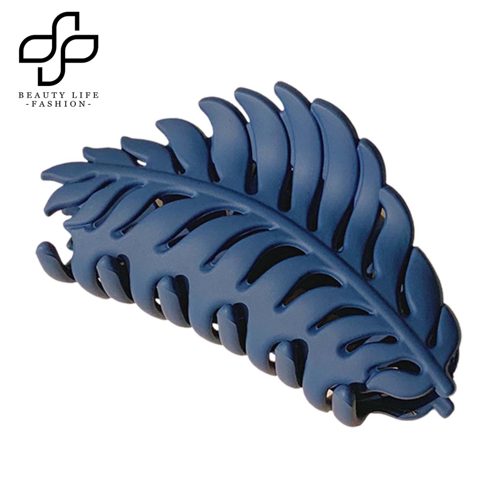 Kẹp Tóc Dạng Móng Vuốt Hình Chiếc Lá Màu Lì Dễ Sử Dụng