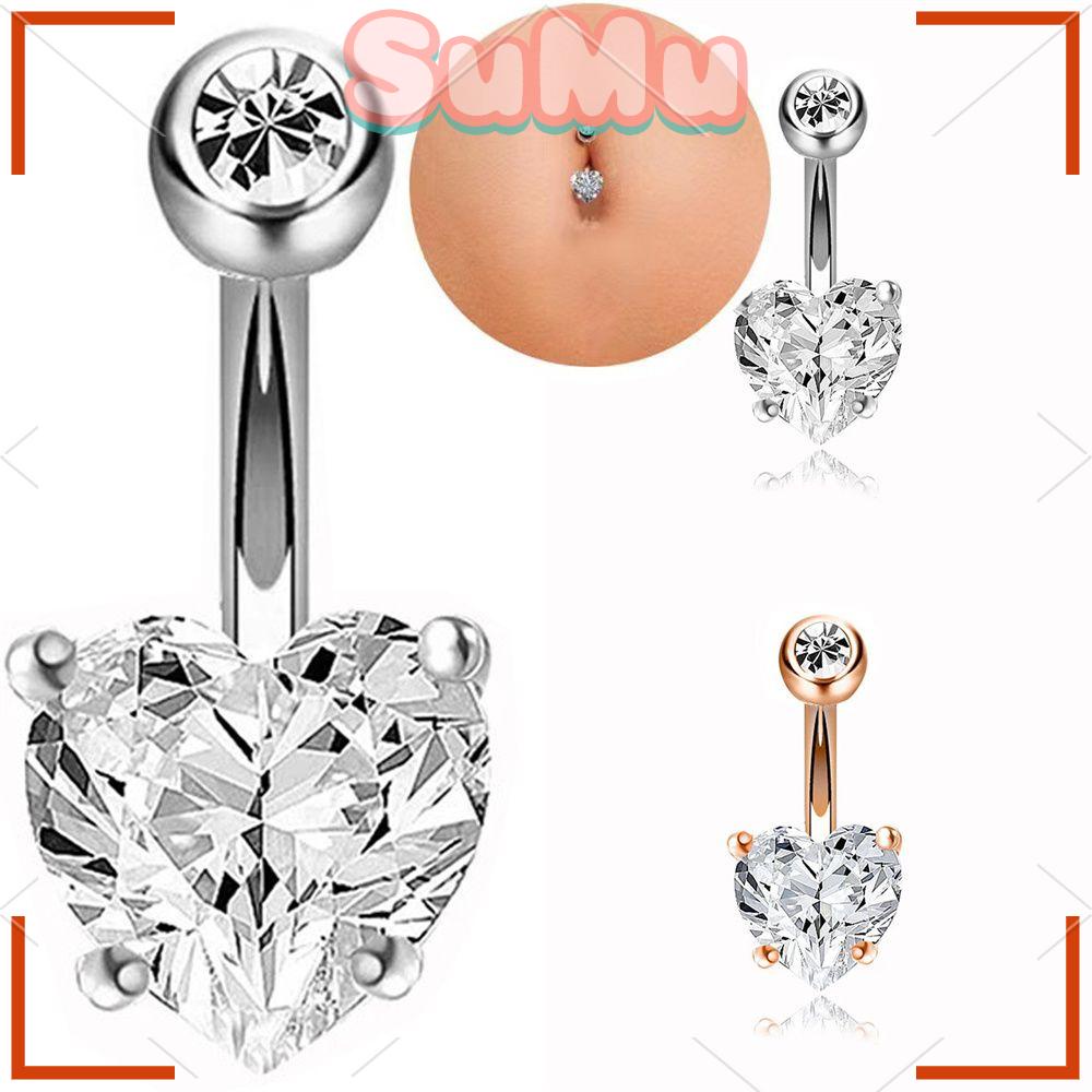 Thanh Rốn SUMU|Khuyên Rốn Hình Trái Tim Đính Đá Sang Trọng