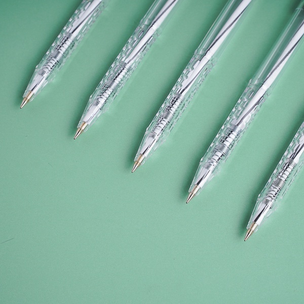 Bút Bi Bấm Thiên Long Ngòi 0.5mm Ba Màu Xanh Đen Đỏ Nét Trơn, Mực Đều TL027