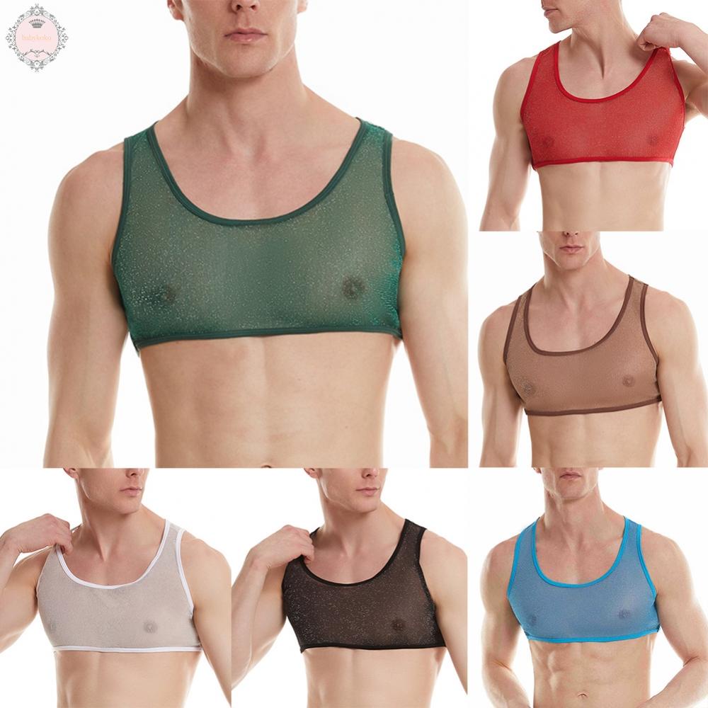 Áo Lưới Sát Nách Cổ Chữ U Xuyên Thấu Gợi Cảm Cho Nam