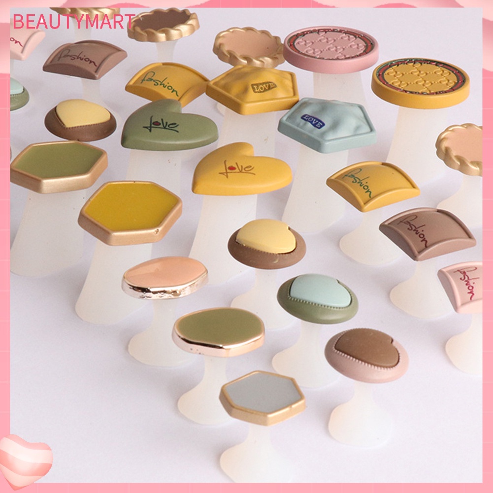 Set 8 Dụng Cụ Tách Ngón Chân Bằng Silicone Hình Vuông / Trái Tim DIY