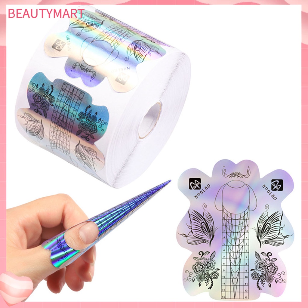 Bộ 100 Miếng Dán Định Hình Móng Tay Bằng Nhựa Acrylic Chống Ẩm Họa Tiết Tinh Tế