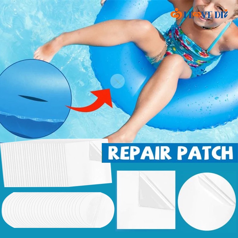 Bộ 10 Miếng Dán Phao Bơi / Đồ Chơi Bơm Hơi Tự Dính Trong Suốt Chống Thấm Nước