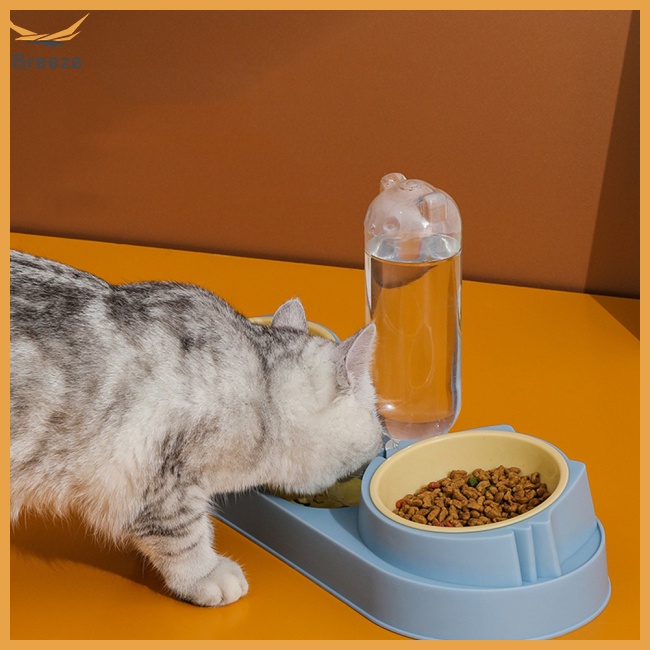 Bát Đựng Thức Ăn Nước Uống Tự Động Bảo Vệ Cổ Chống Rách Dành Cho Thú Cưng