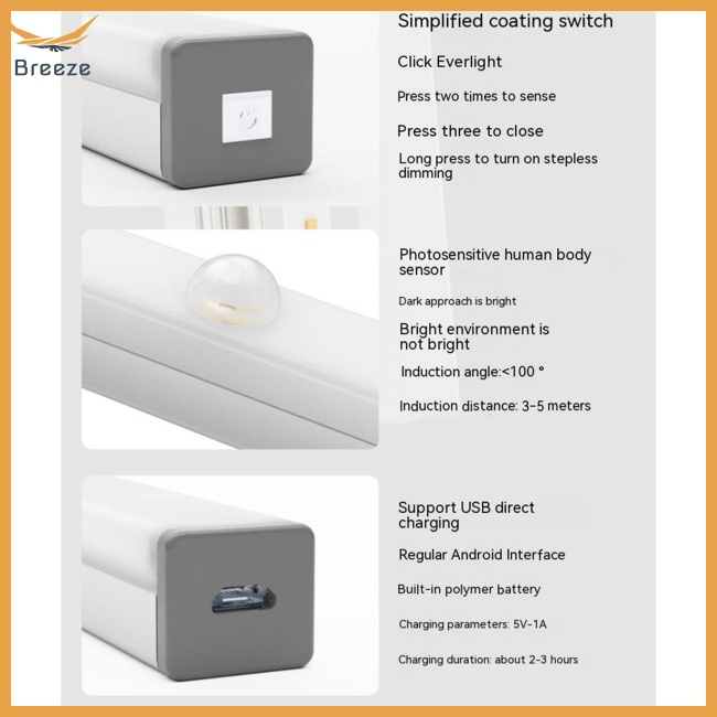 Đèn Ngủ Bóng Led Cảm Biến Cơ Thể Người Sạc Được Tiện Dụng