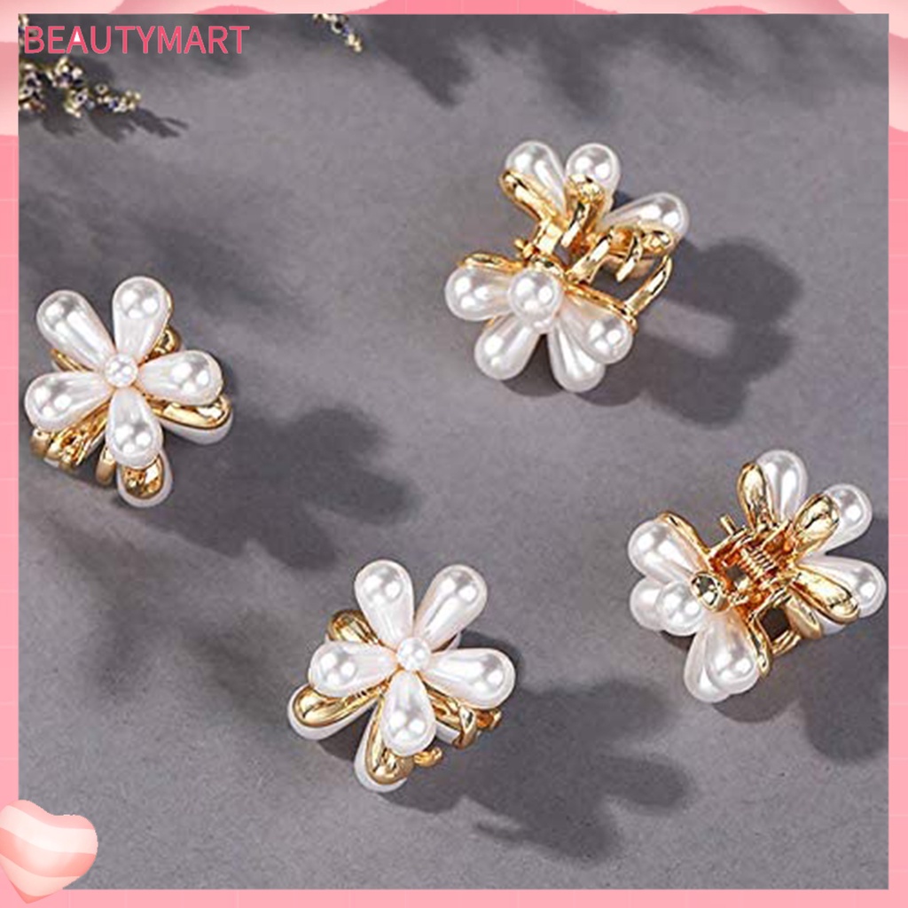 Kẹp Tóc Mini Kiểu Retro Đính Ngọc Trai Giả Dễ Thương