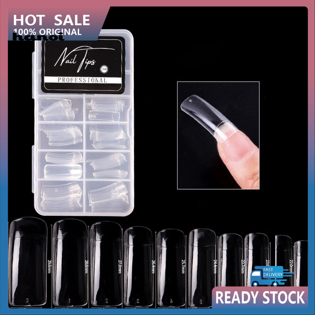 Hộp 100 Móng Tay Giả Trong Suốt Tái Sử Dụng Linh Hoạt Cho Nữ