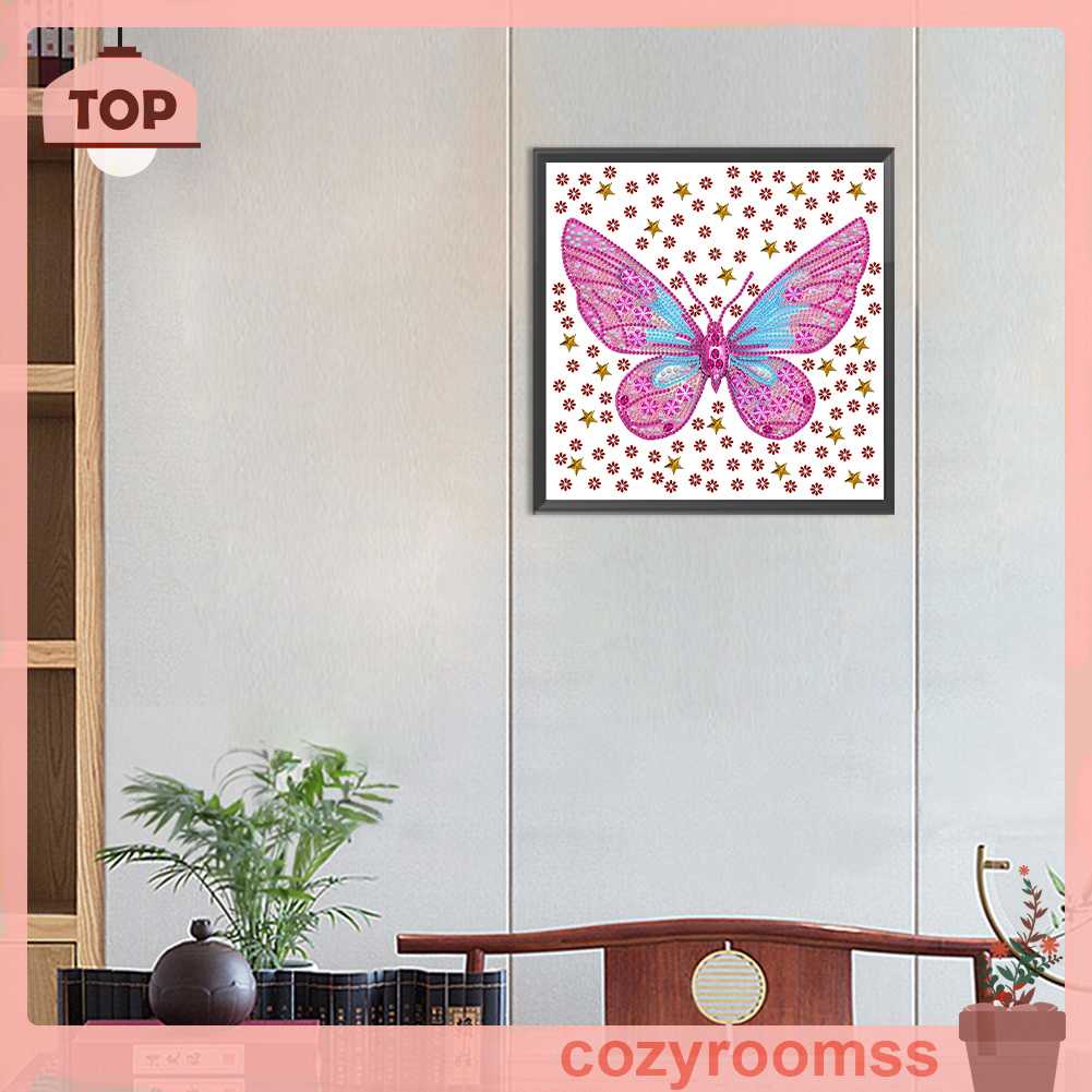Tranh Đính Đá Hình Cánh Bướm 5D Nghệ Thuật Tự Làm Thủ Công Treo Trang Trí Nội Thấ
