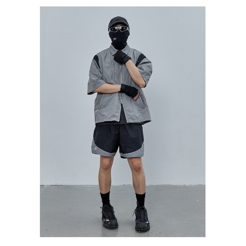 Áo Sơ Mi Có Khóa Kéo Màu Sắc Tương Phản Thời Trang 2023ss