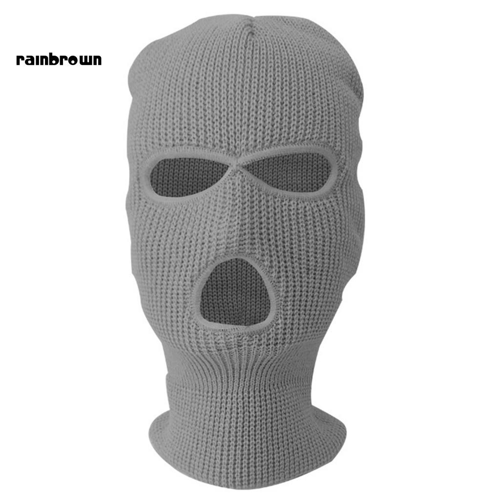 &lt; Rainbrown &gt; Mũ Trùm Đầu Dệt Kim Mềm Mại Thoáng Khí Độ Co Giãn Cao Giữ Ấm Ba Lỗ Bằng Acrylic Dùng Hàng Ngày Ngoài Trời