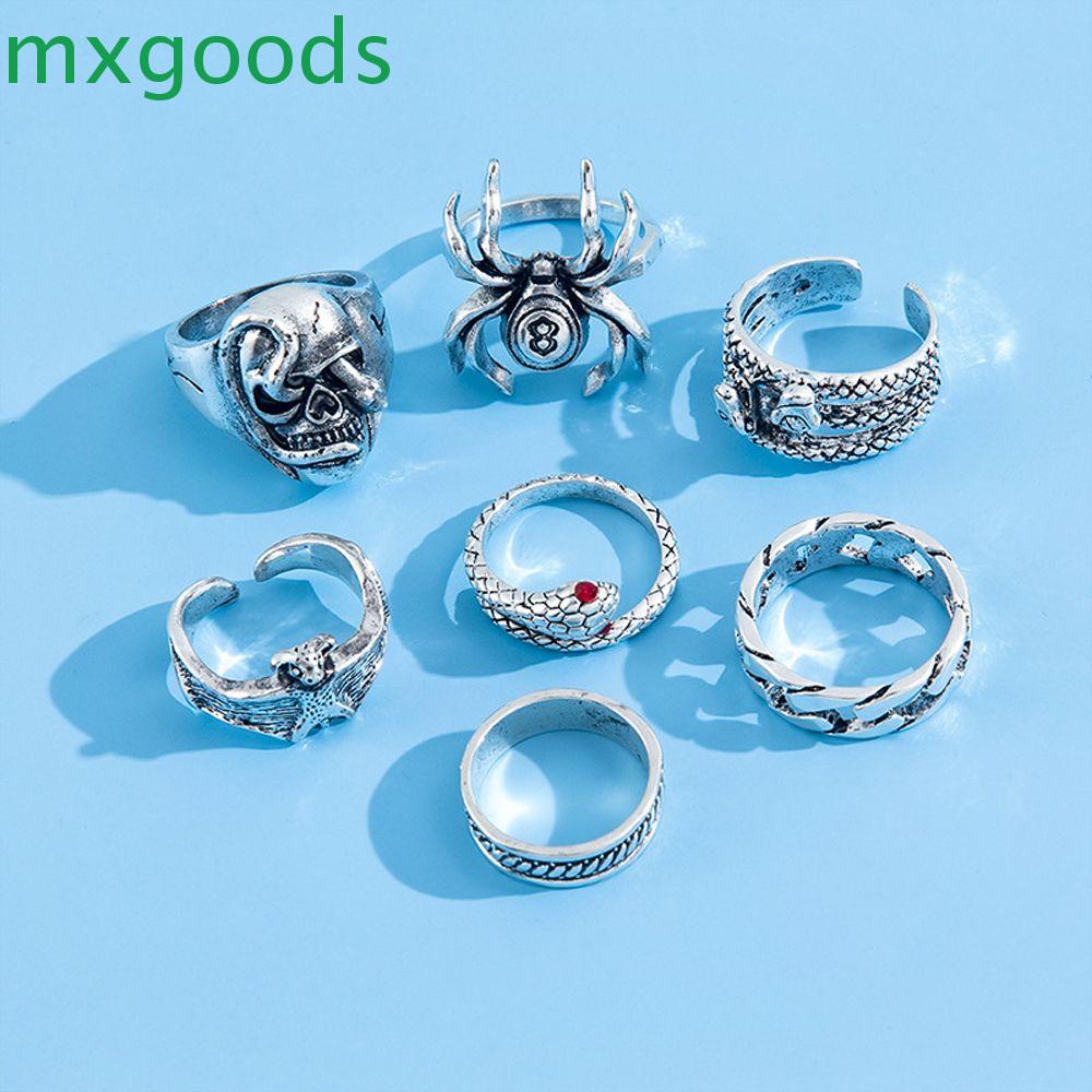 Set Nhẫn Cặp Bằng Hợp Kim Mặt Hình Bướm Phong Cách Vintage Thời Trang