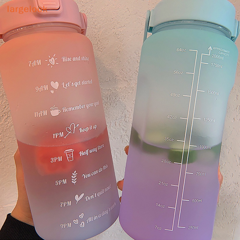 Bình Nước Nhiều Màu Sắc Kèm Ống Hút Dung Tích 2000ml Dễ Thương Xinh Xắn