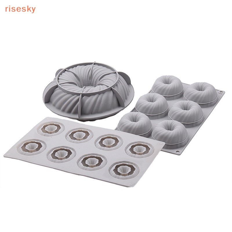 Khuôn Silicone Làm Bánh Donut / Mousse / Tráng Miệng Hình Xoắn Ốc Tiện Lợi