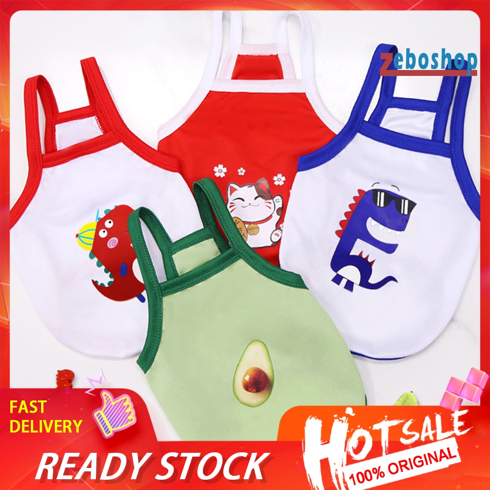 Áo Sát Nách Họa Tiết Quả Bơ / Khủng Long Dễ Thương Cho Cún Cưng