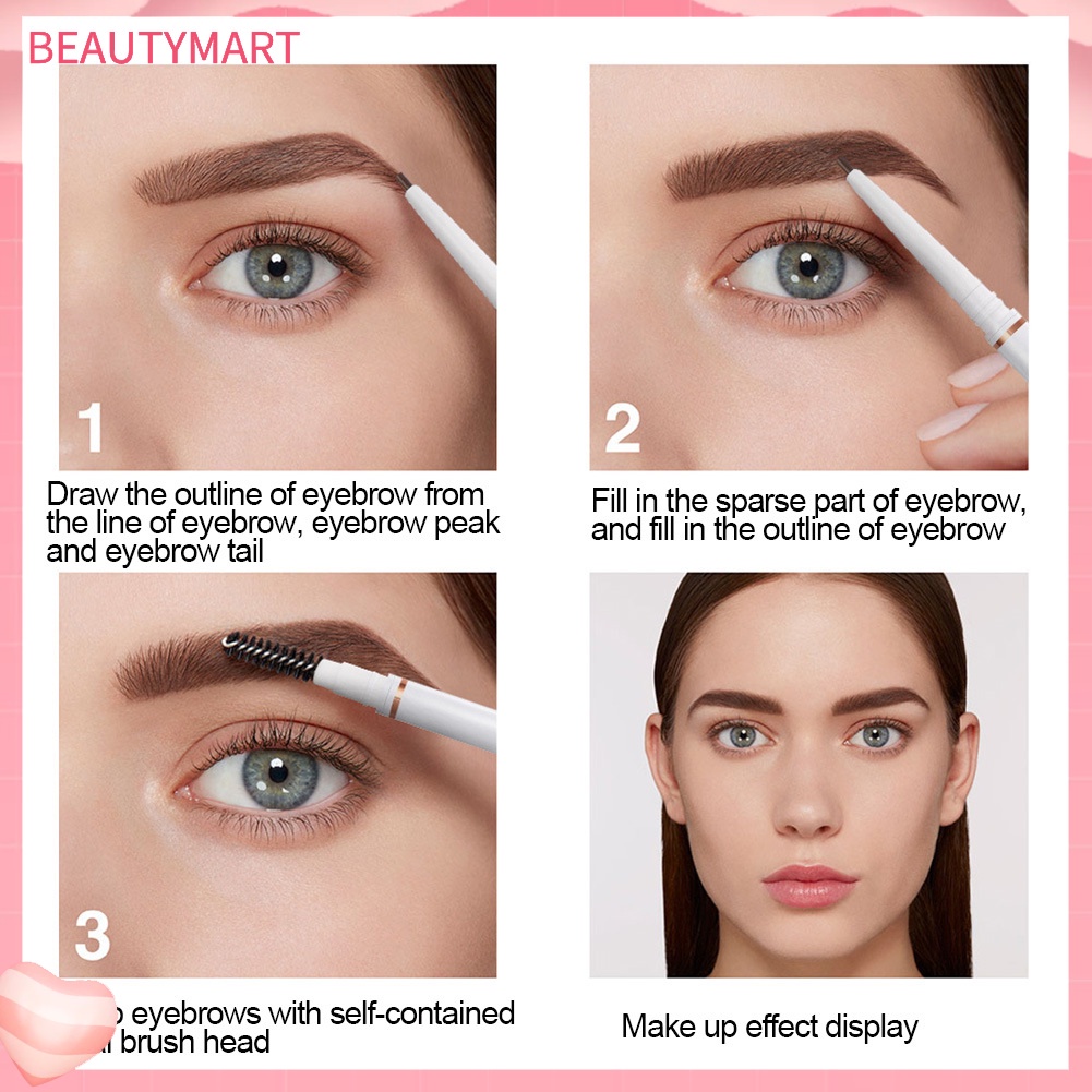 Bút Chì Kẻ Lông Mày Hai Đầu OTWOO Xoay Được Chống Nước Lâu Trôi Kèm Cọ