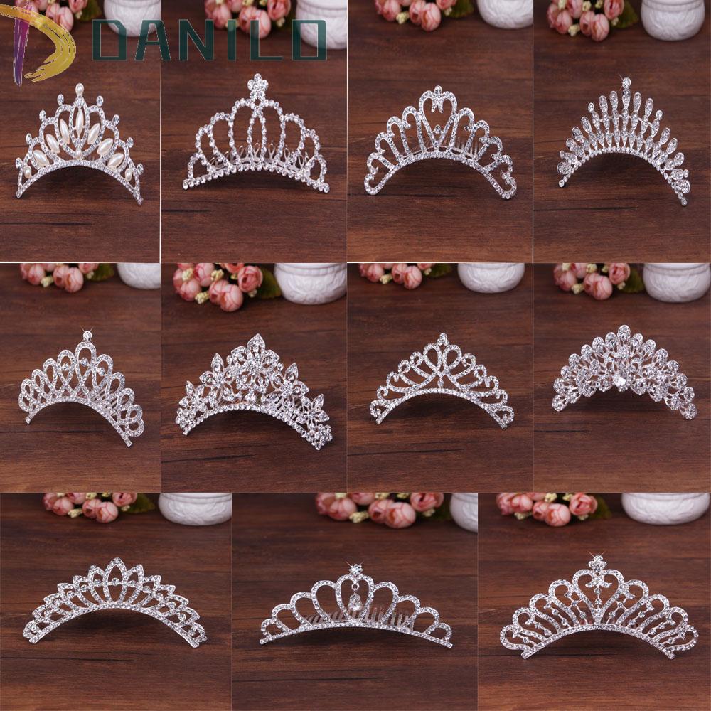 Lược Cài Tóc Hình Vương Miện Đính Đá Lấp Lánh Sang Trọng Cho Cô Dâu