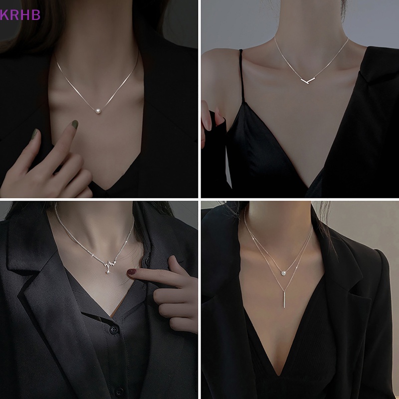 Vòng cổ Mạ Bạc Đính Ngọc Trai Zircon Thời Trang Cho Nữ Mới