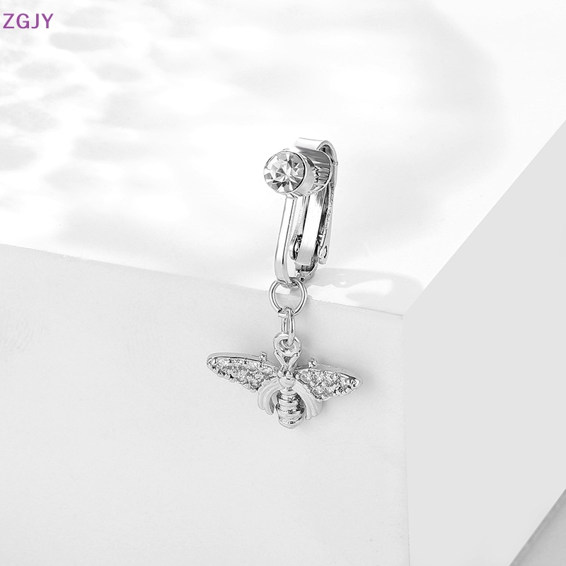 Khuyên Rốn Hình Ong Bằng Thép Đính Đá Zircon Quyến Rũ Sáng Tạo Mới