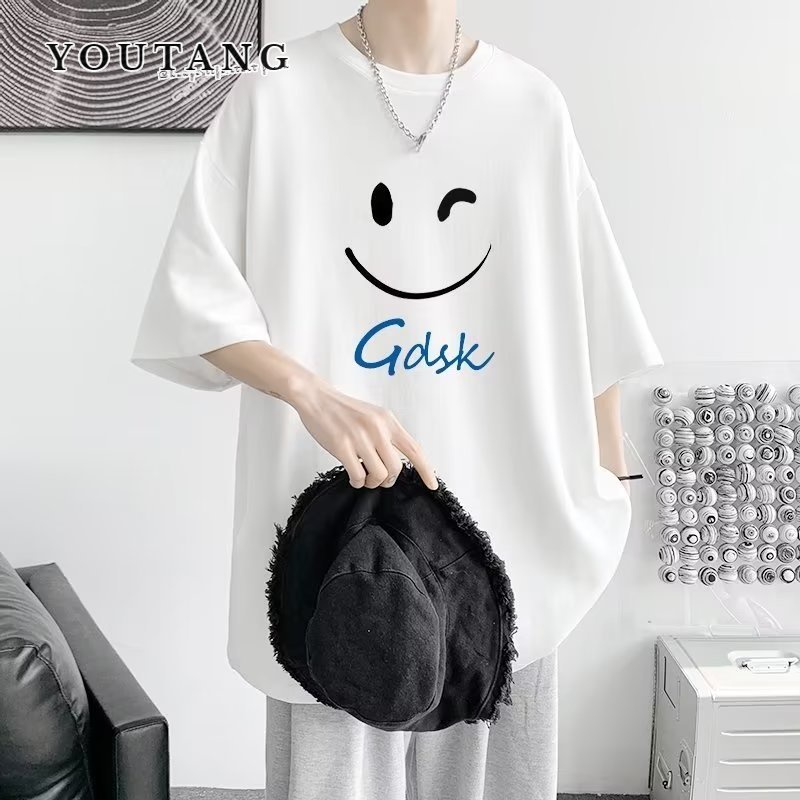 Áo thun nam YOUTANG tay ngắn cổ tròn in chữ thời trang cao cấp