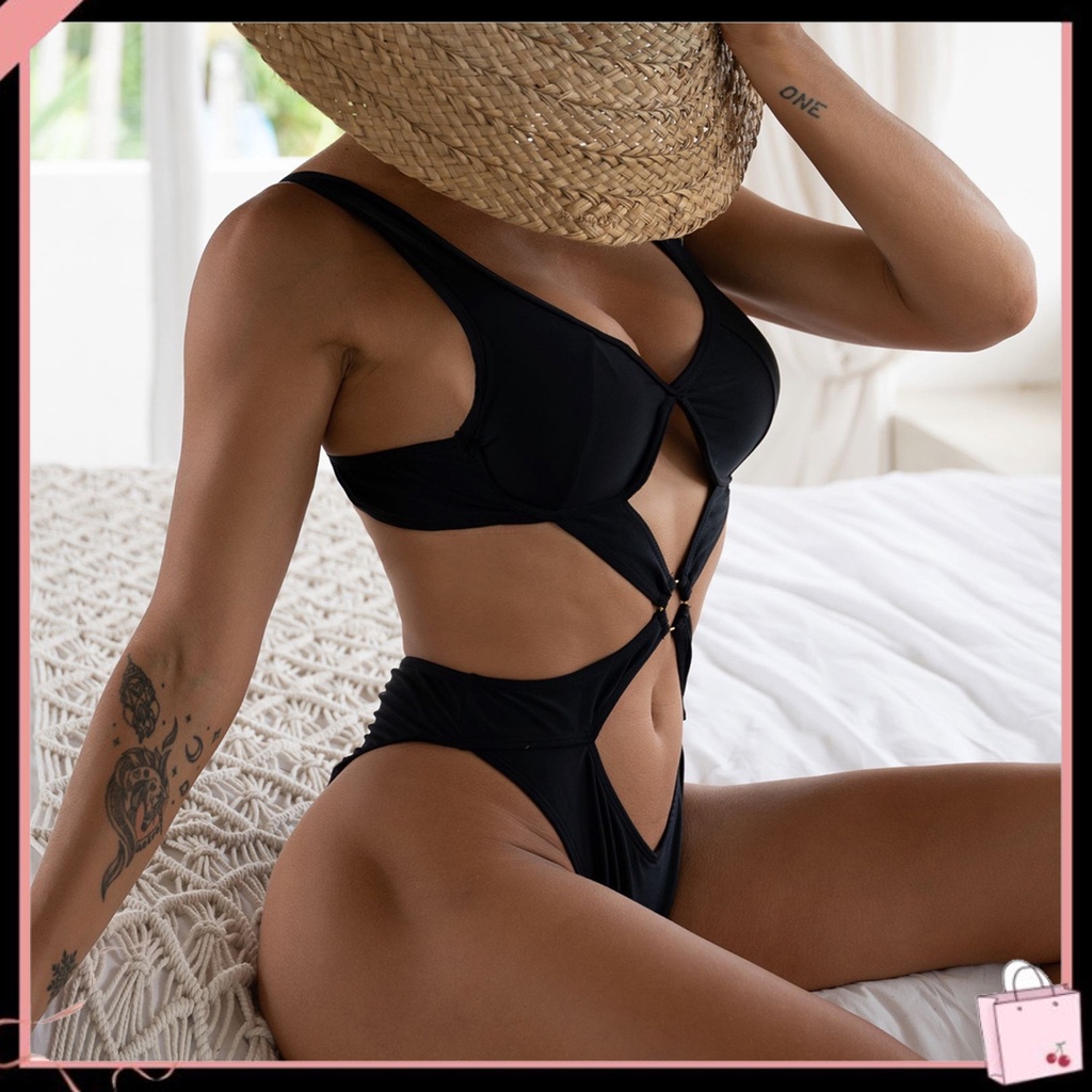 Bộ Đồ Bơi Mùa Hè Cắt Cao Siêu Mềm Với Giá Đỡ Thép Cho Nữ