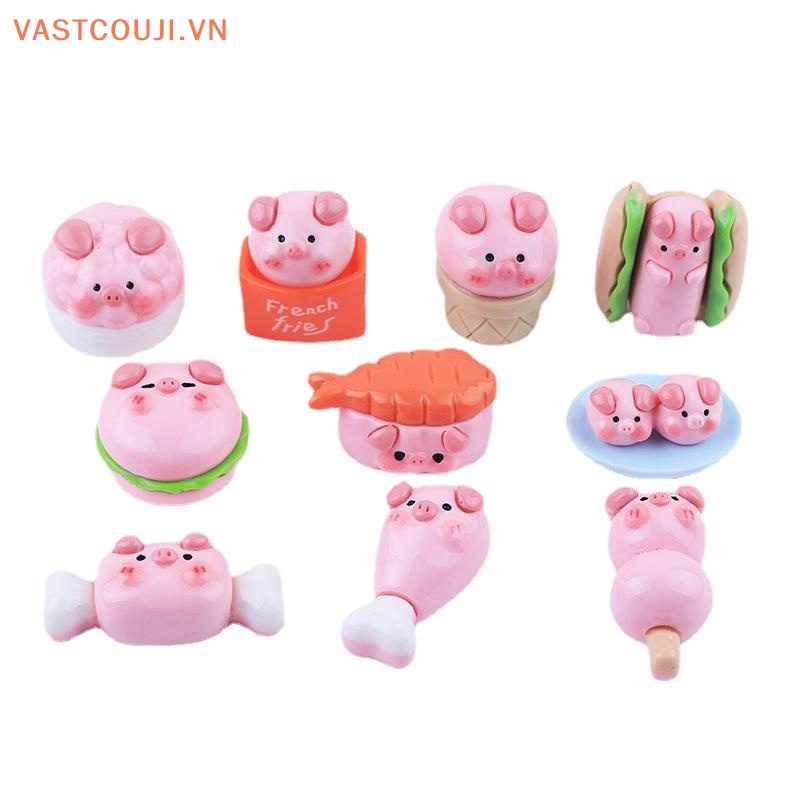 Phụ Kiện Trang Trí Điện Thoại Hình Chú Heo Hồng 3D Bằng Nhựa Resin Dễ Thương DIY